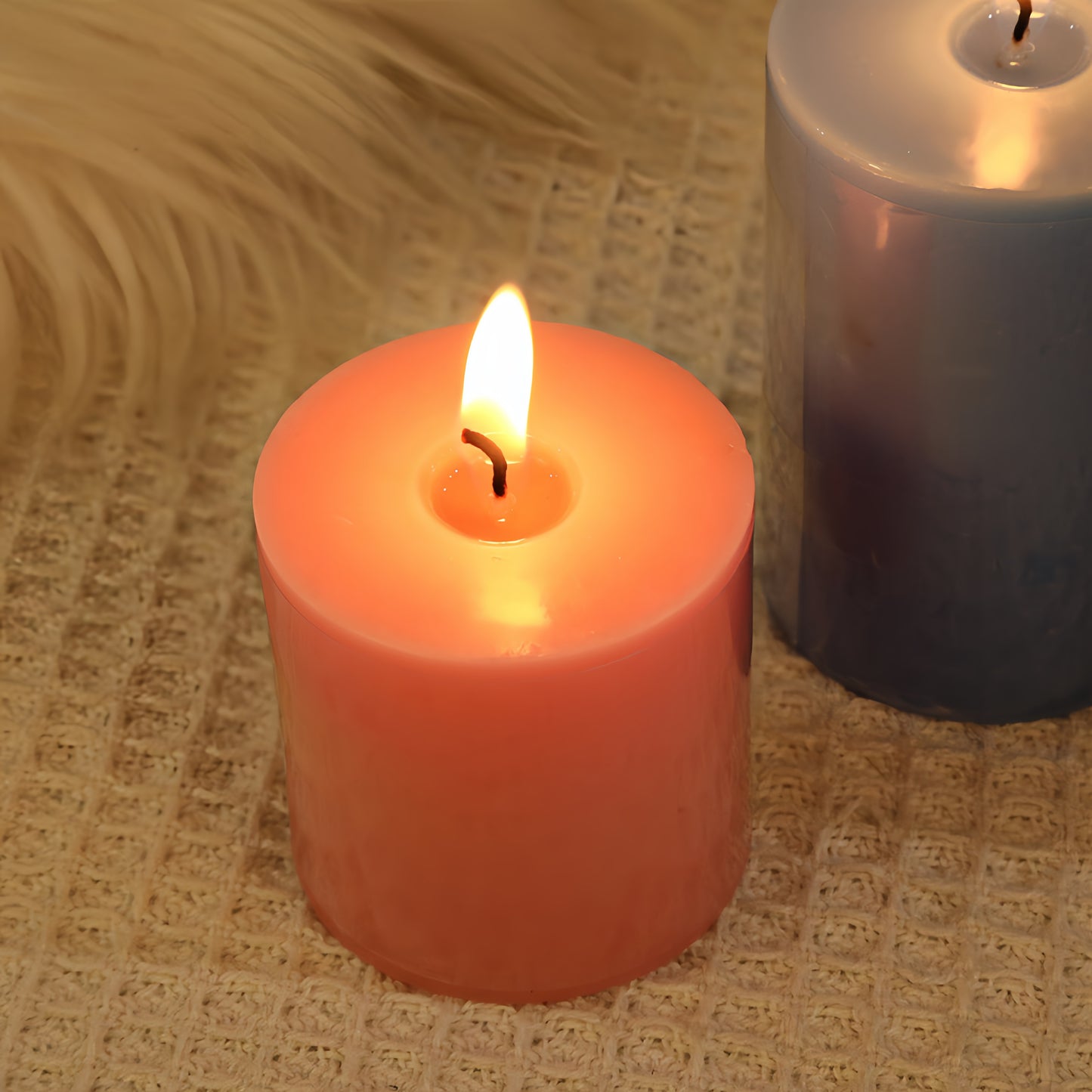 Blush Ember – Spiced Rose Pillar Candle